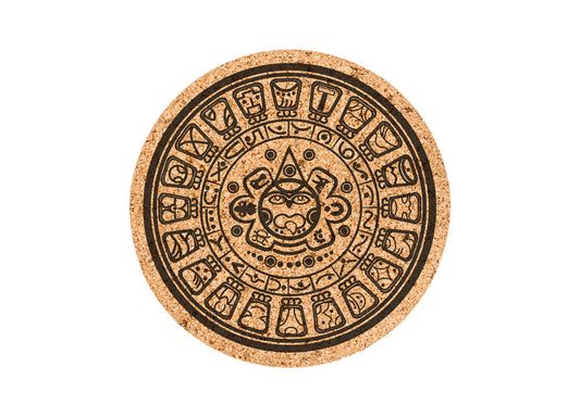Mayan Calendar Cork Coaster Set